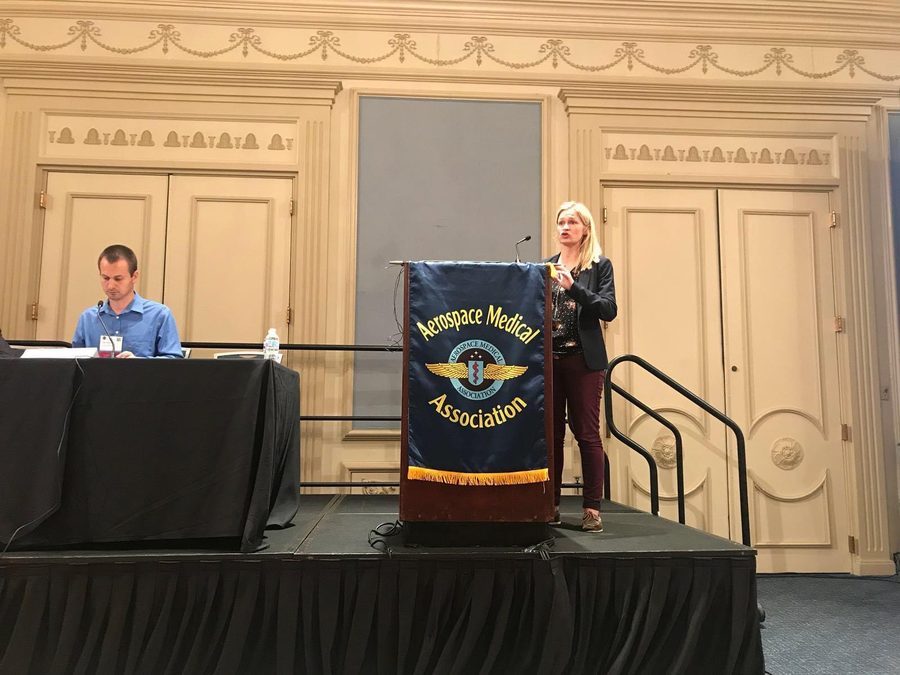 Tess presenting at the Aerospace Medical Association conference