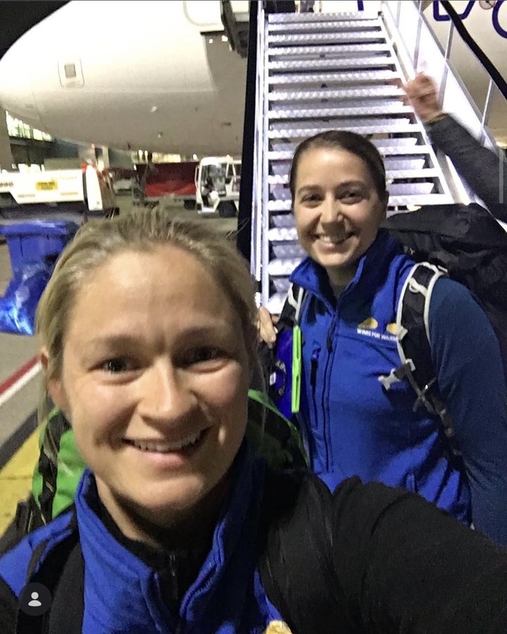 Tess and Morag Morris-Paterson heading home after the This Girl Flies attempt