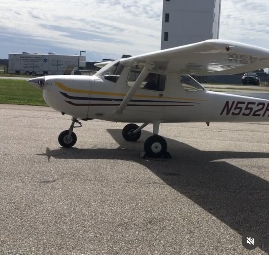 N552RA, the borrowed Cessna 150, on the ramp